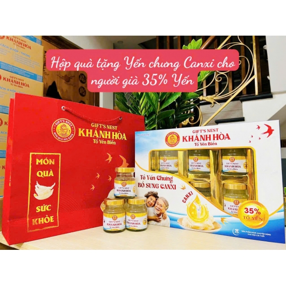 Hộp quà tặng yến chưng canxi cho người già